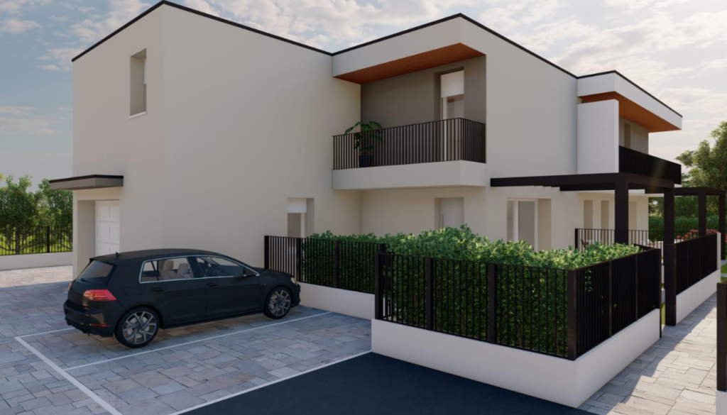 Bifamiliare contemporanea con giardino e posto auto a Cittadella